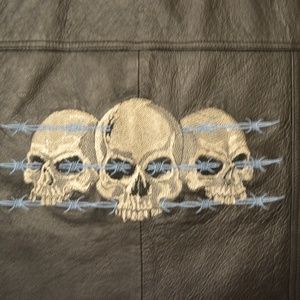 Rare Vintage Black Leather Vest Patch One Eye Jack